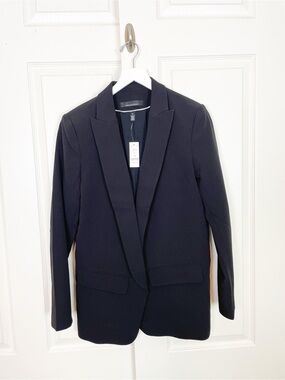 WHBM Black Relaxed Blazigan Open Front Blazer Jacket NWT Sz 10
